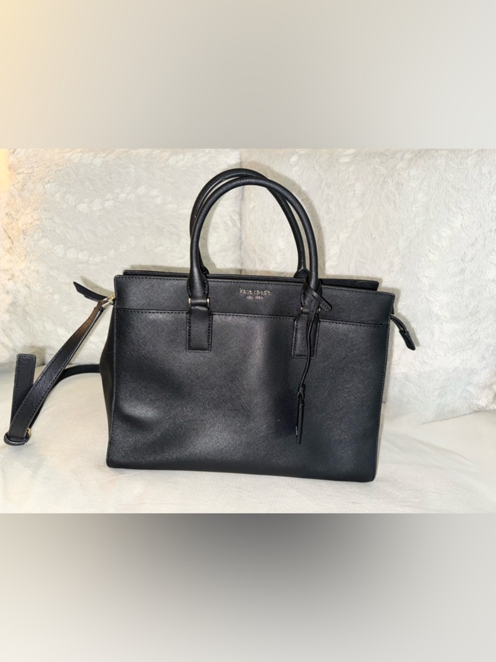 Kate Spade Cameron Street Candace Satchel Black Saffiano Leather Gold Hardware